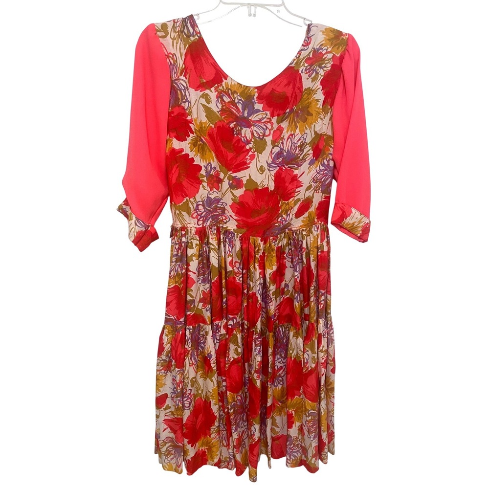 Vintage Dress 1970s Western Fashions Denver Floral Prairie Square Dance